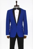 Şal Yaka Simli Lacivert Erkek Smokin Ceket - Wessi thumbnail 5
