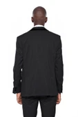 Velvet Yaka Yelekli Siyah Erkek Damatlık - Wessi thumbnail 6