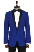 Şal Yaka Simli Lacivert Erkek Smokin Ceket - Wessi thumbnail 1