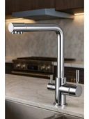 Fuma Collection Krom Lüx 3 Yollu Arıtma Çıkışlı Aç Kapa Mutfak Eviye Musluk Bataryası thumbnail 1