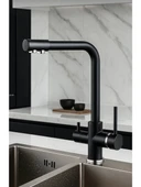 Fuma Collection Siyah Lüx 3 Yollu Arıtma Çıkışlı Aç Kapa Mutfak Eviye Musluk Bataryası thumbnail 1