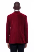Geniş Sivri Yaka Kadife Bordo Erkek Ceket - Wessi thumbnail 7