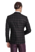 Mor Yelekli Slim Fit Ekose Siyah Erkek Takım Elbise - Wessi thumbnail 9
