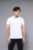 Polo Yaka Düz Beyaz T-shirt  - Wessi thumbnail 1