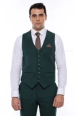 Yeşil Desensiz 8 Düğmeli Erkek Yelek - Wessi thumbnail 7