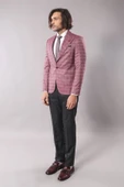 Tek Düğme Geniş Sivri Yaka Bordo Ceket - Wessi thumbnail 4