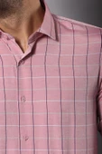 Pembe Ekoseli Pembe Erkek Gömlek | Wessi thumbnail 4