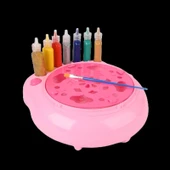 Pilli Döner Zemin Grafiti Boyama Seti Döner Tezgahlı Kız Çocuk Sanat Aktivite Seti thumbnail 6