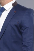 Tek Düğme Hakim Yaka Lacivert Erkek Ceket - Wessi thumbnail 2