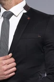 Tek Düğme Hakim Yaka Siyah Erkek Ceket - Wessi thumbnail 2