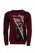 Bordo Taşlı Baskılı Sweatshirt - Wessi thumbnail 1