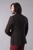 Tek Düğme Sivri Yaka Kahverengi Ceket - Wessi thumbnail 5