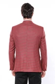 Kendinden Desenli Slim Fit Bordo Ceket - Wessi thumbnail 8