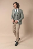 Ekose Haki Ceket Yelek Set - Wessi thumbnail 4
