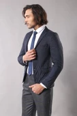 Lacivert Kapitone Ceket - Wessi thumbnail 2