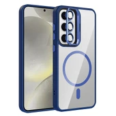 Samsung Galaxy S25 FE Kılıf Standlı ve Kamera Lens Hediyeli M-Safe Şarj Özellikli Etro Kapak thumbnail 2