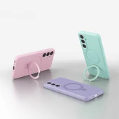 Samsung Galaxy S25 FE Kılıf Kablosuz Şarj Özellikli Standlı Samara Kapak thumbnail 2