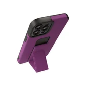 İphone 12 Pro Max Kılıf Mega Standlı Silikon - Mor thumbnail 3