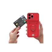 İphone 16 Pro Kılıf Zuma Kartvizitli Yüzüklü Silikon - Lila thumbnail 3