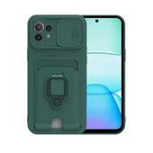 Xiaomi Mi 11 Lite Kılıf Zuma Kartvizitli Yüzüklü Silikon - Yeşil thumbnail 1