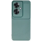Oppo Reno 11f Kılıf Auto Focus Karbon Kapak - Koyu Yeşil thumbnail 1