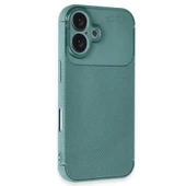 İphone 16 Kılıf Auto Focus Karbon Kapak - Koyu Yeşil thumbnail 2