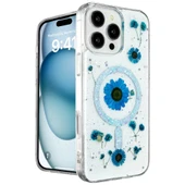 İphone 16 Pro Max Kılıf Daisy Simli Magsafe Kapak - Mavi thumbnail 1
