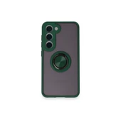 Samsung Galaxy M15 Kılıf Montreal Yüzüklü Silikon Kapak - Yeşil thumbnail 1