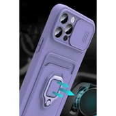 Xiaomi Mi 11 Lite Kılıf Zuma Kartvizitli Yüzüklü Silikon - Kırmızı thumbnail 3