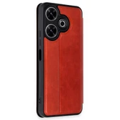 Xiaomi Redmi 13 4g Kılıf Flip Cover - Kırmızı thumbnail 2