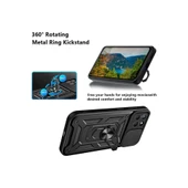 Samsung Galaxy M15 Kılıf Pars Lens Yüzüklü Silikon - Kırmızı thumbnail 3