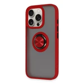 İphone 16 Pro Max Kılıf Montreal Yüzüklü Silikon Kapak - Kırmızı thumbnail 2