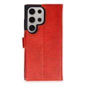 Samsung Galaxy S24 Ultra Kılıf Trend S Plus Kapaklı Kılıf - Kırmızı thumbnail 1