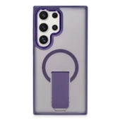 Samsung Galaxy S23 Ultra Tork Magsafe Standlı Kapak - Derin Mor thumbnail 1