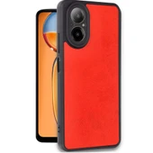 Realme 12 Lite Kılıf Aras Deri Kapak - Kırmızı thumbnail 2