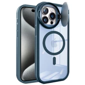 İphone 15 Pro Kılıf Teleskop Lens Magsafe Silikon Kapak - Lacivert thumbnail 2