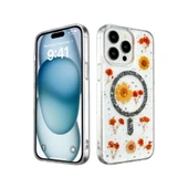 İphone 14 Pro Kılıf Daisy Simli Magsafe Kapak - Siyah thumbnail 1