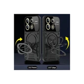 Xiaomi Redmi Note 13 Pro 5g Kılıf Joy Lens Standlı Kapak - Koyu Yeşil thumbnail 2