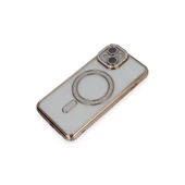 İphone 13 Kılıf Joke Simli Magneticsafe Kılıf - Gold thumbnail 3