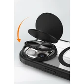 İphone 15 Pro Kılıf Teleskop Lens Magsafe Silikon Kapak - Siyah thumbnail 3