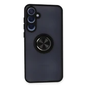 Samsung Galaxy A35 5g Kılıf Montreal Yüzüklü Silikon Kapak - Siyah thumbnail 1