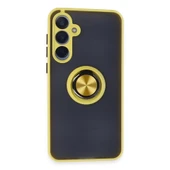 Samsung Galaxy A25 5g Kılıf Montreal Yüzüklü Silikon Kapak - Sarı thumbnail 1