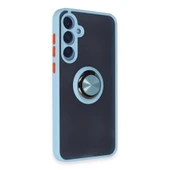 Samsung Galaxy A15 4g Kılıf Montreal Yüzüklü Silikon Kapak - Buz Mavi thumbnail 2