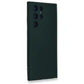 Samsung Galaxy S24 Ultra Kılıf Nano İçi Kadife Silikon - Koyu Yeşil thumbnail 2