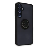 Samsung Galaxy A55 5g Kılıf Montreal Yüzüklü Silikon Kapak - Siyah thumbnail 2