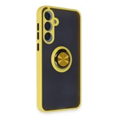 Samsung Galaxy A15 4g Kılıf Montreal Yüzüklü Silikon Kapak - Sarı thumbnail 2