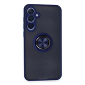 Samsung Galaxy A35 5g Kılıf Montreal Yüzüklü Silikon Kapak - Lacivert thumbnail 1