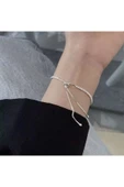 925 Ayar Gümüş Avusturya Kristali Taşlı Su Yolu Ayarlanabilir Asansörlü Bileklik Sevgiliye Hediye thumbnail 3