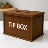 Ahşap Tip Box Bahşiş Kutusu ve Kumbara Masa Üstü Bağış Toplama Renk Seçenekli thumbnail 6