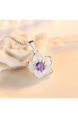 925 Ayar Taşlı Çiçek Kadın Gümüş Kolye Hediyelik thumbnail 1